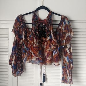 FP ✨ halter tie open back shirt